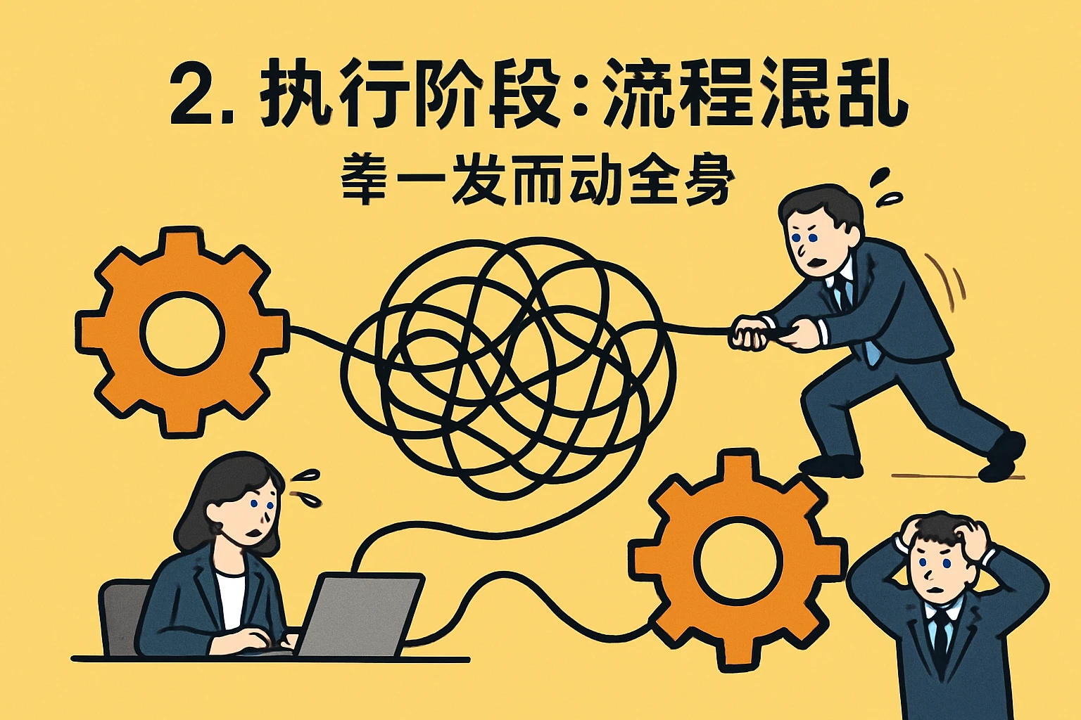 2. 执行阶段：流程混乱“牵一发而动全身”