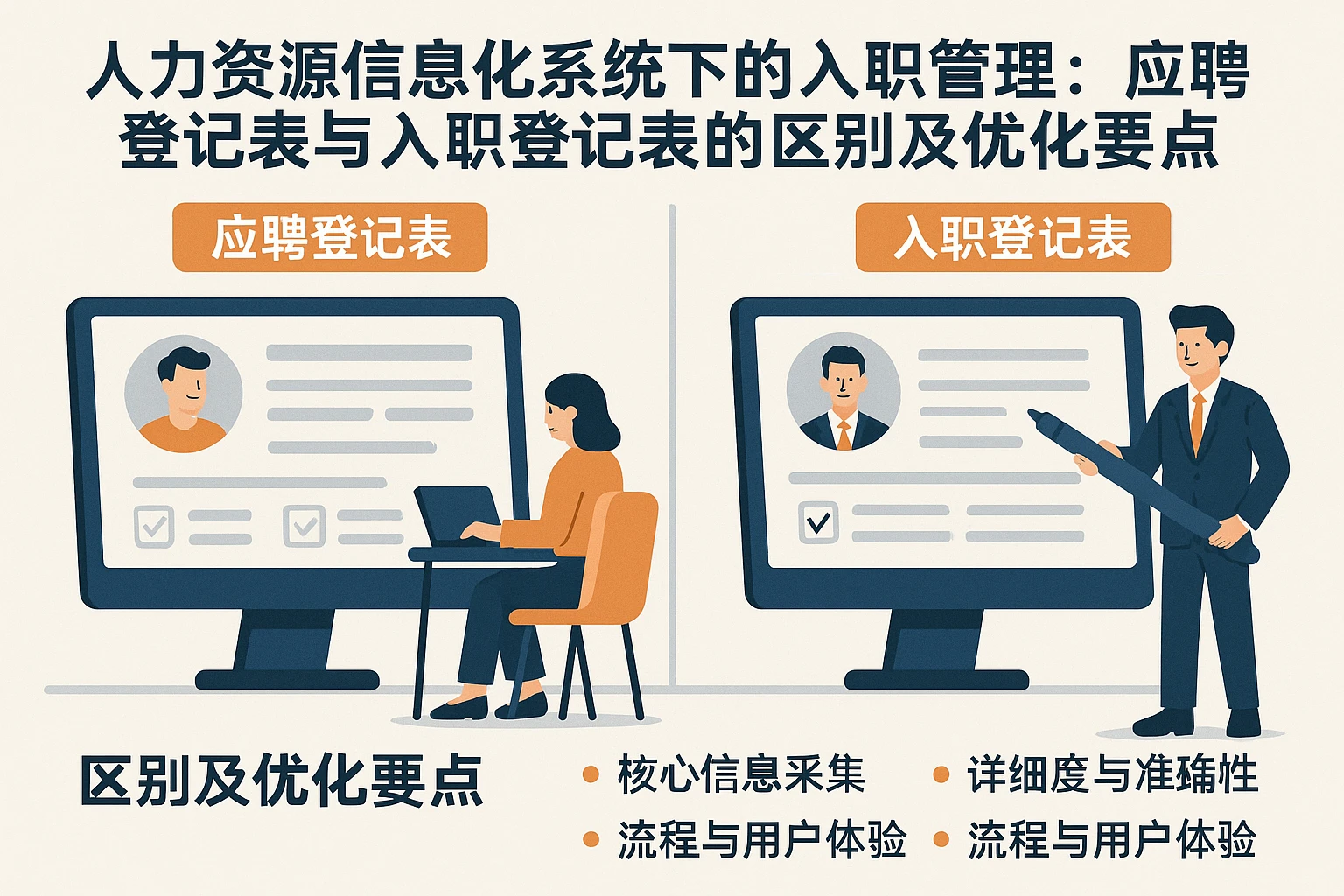 人力资源信息化系统下的入职管理：应聘登记表与入职登记表的区别及优化要点