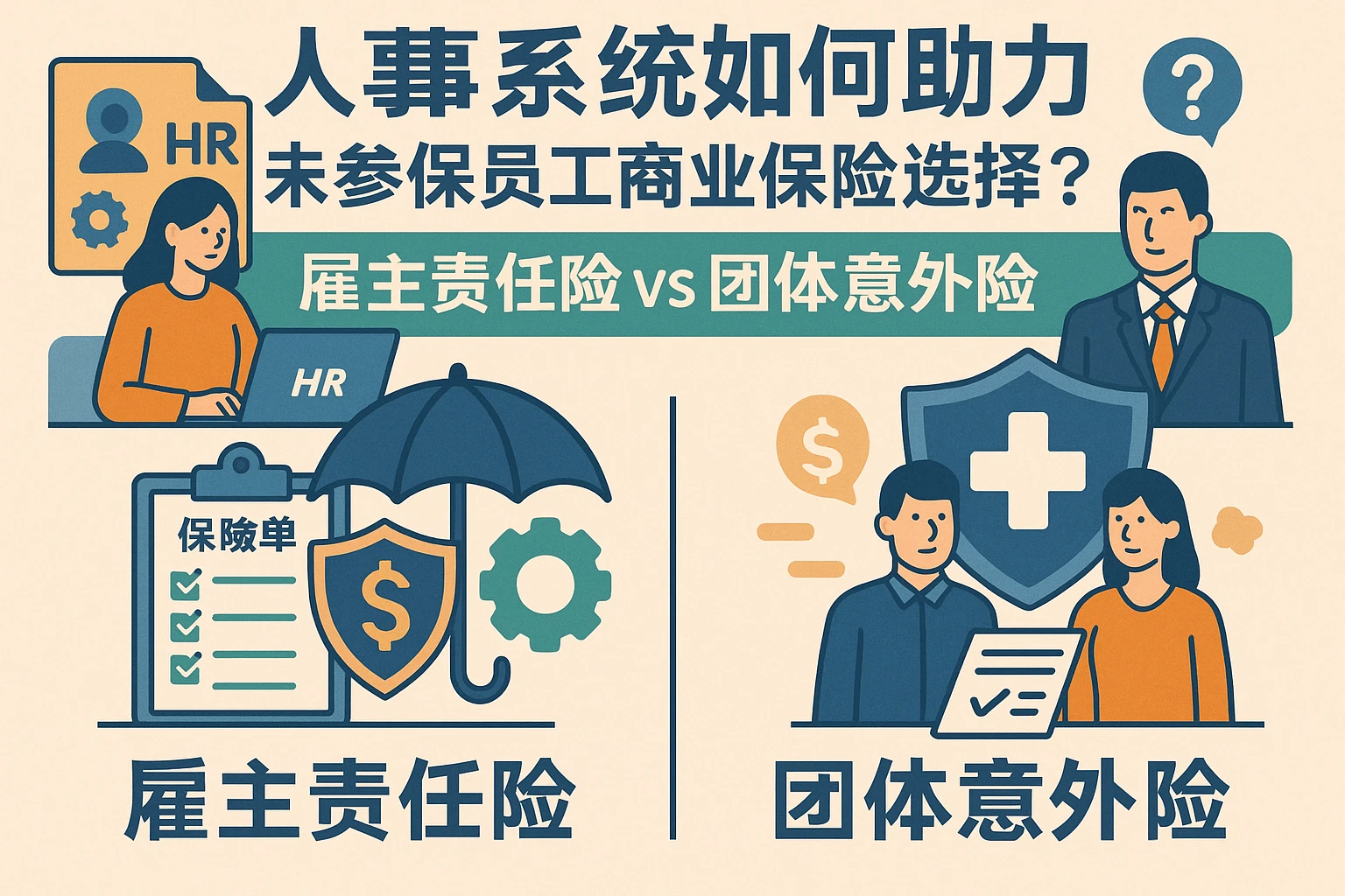 人事系统如何助力未参保员工商业保险选择？雇主责任险vs团体意外险全解析