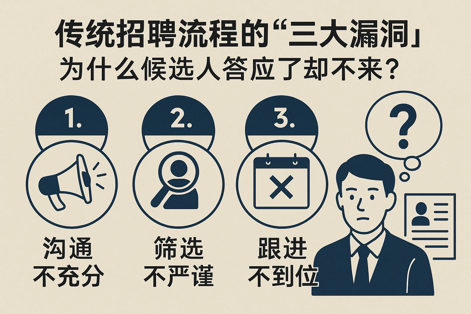 2. 传统招聘流程的“三大漏洞”：为什么候选人答应了却不来？