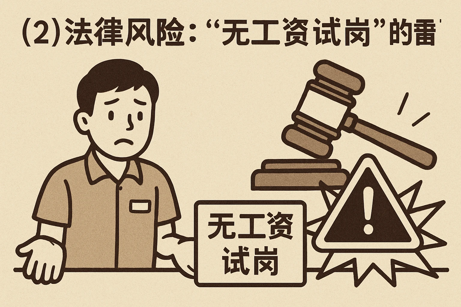 （2）法律风险：“无工资试岗”的雷区