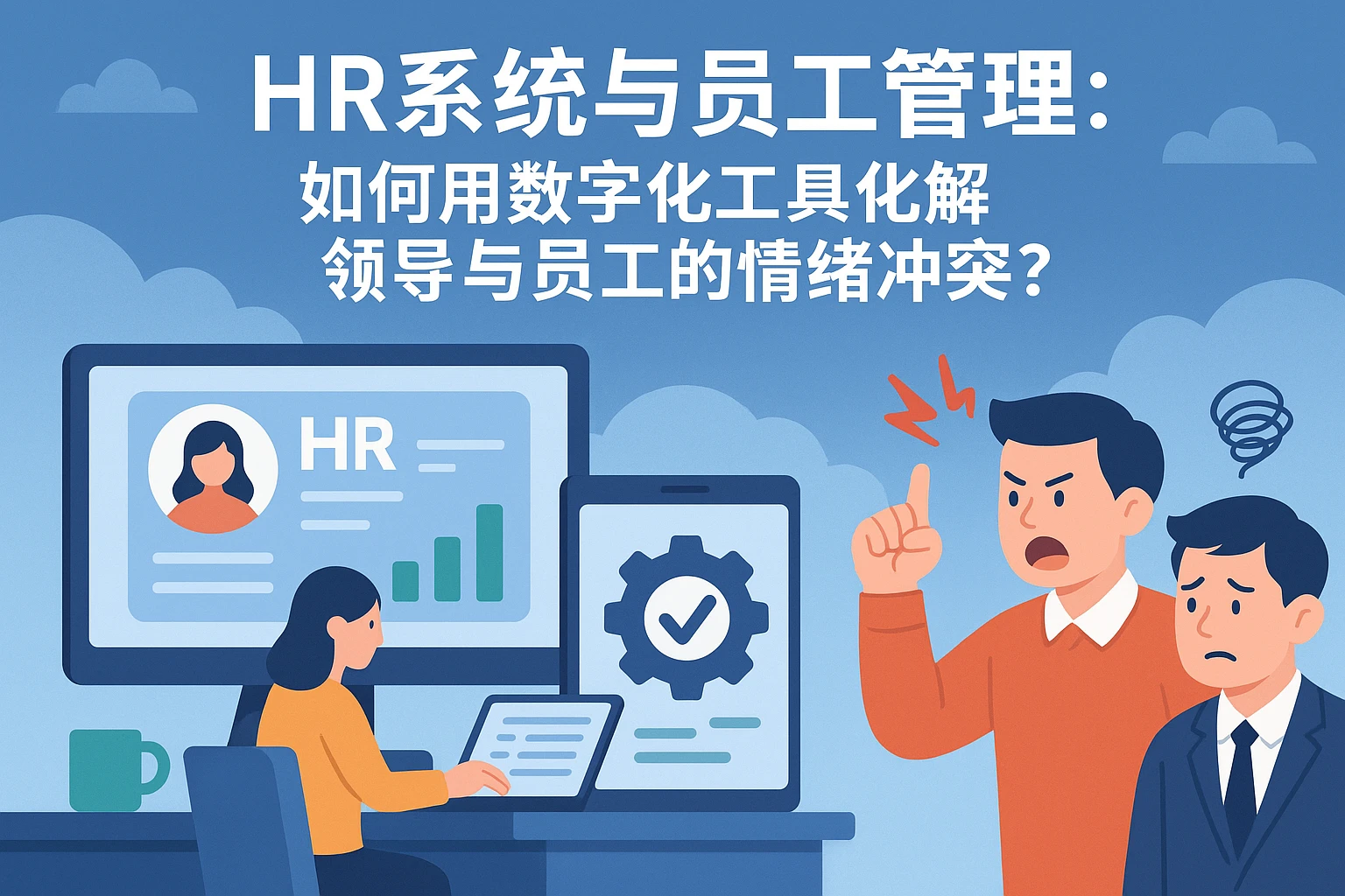 HR系统与员工管理：如何用数字化工具化解领导与员工的情绪冲突？