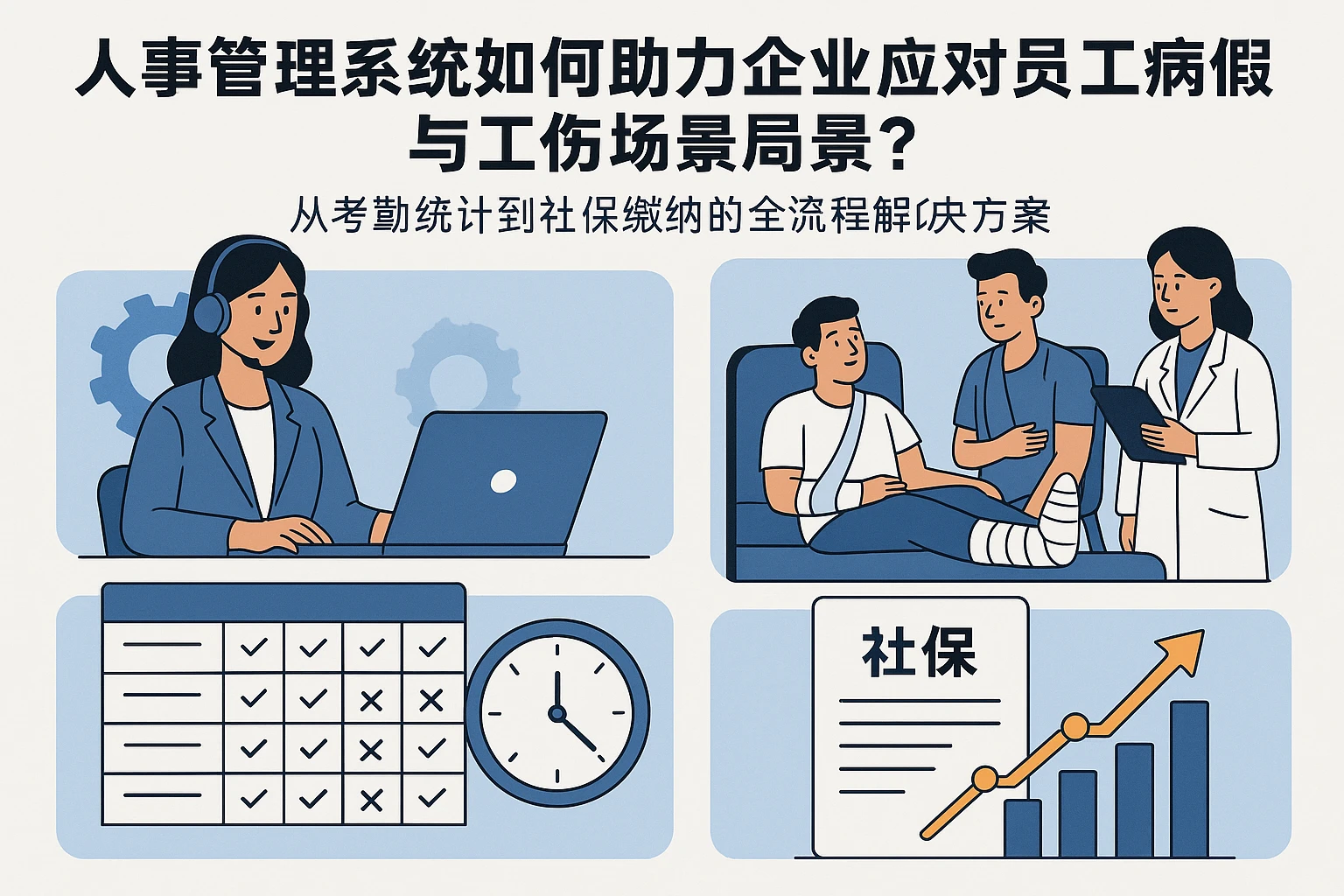 人事管理系统如何助力企业应对员工病假与工伤场景？——从考勤统计到社保缴纳的全流程解决方案