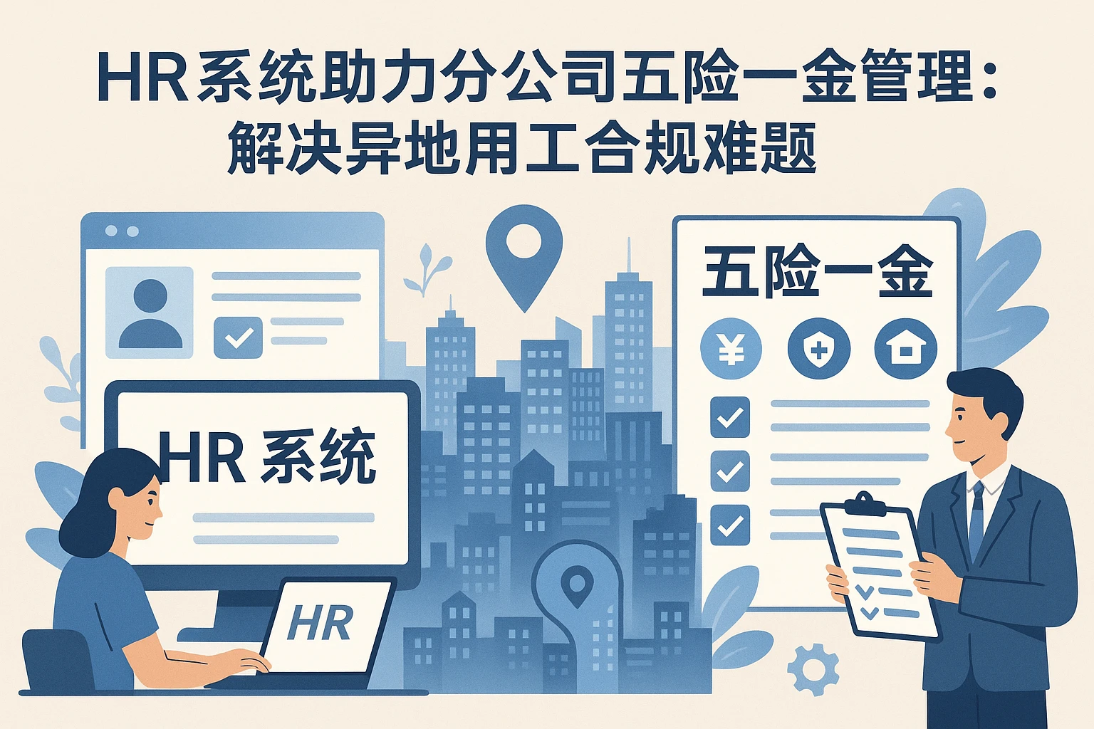 HR系统助力分公司五险一金管理：解决异地用工合规难题