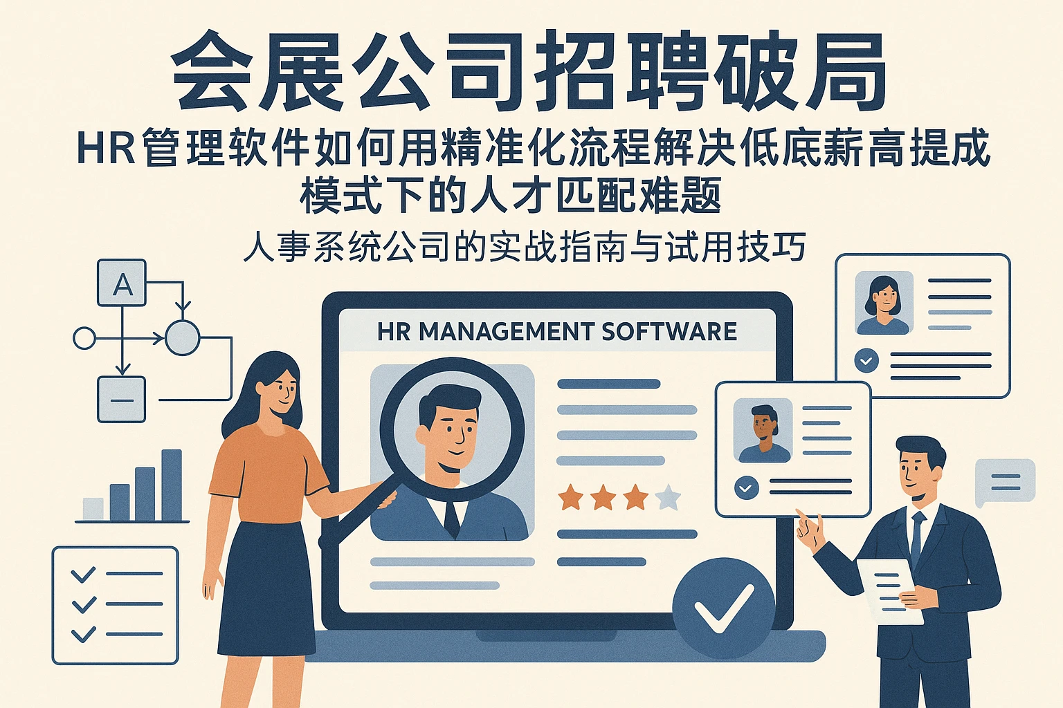 会展公司招聘破局：HR管理软件如何用精准化流程解决低底薪高提成模式下的人才匹配难题——人事系统公司的实战指南与试用技巧