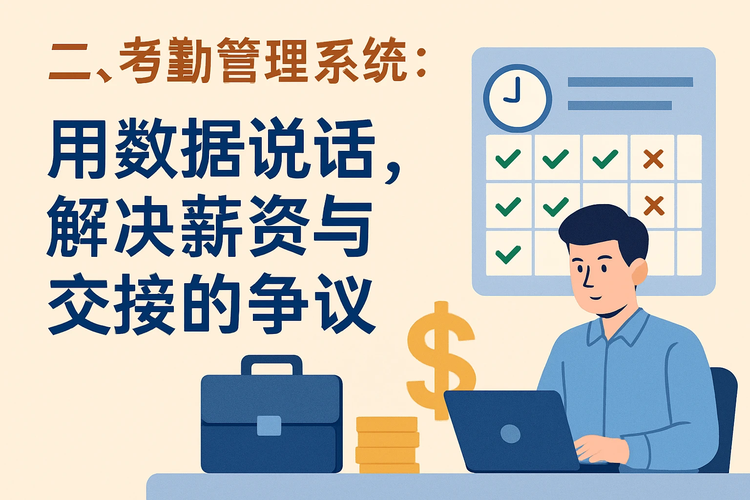 二、考勤管理系统：用数据说话，解决薪资与交接的争议