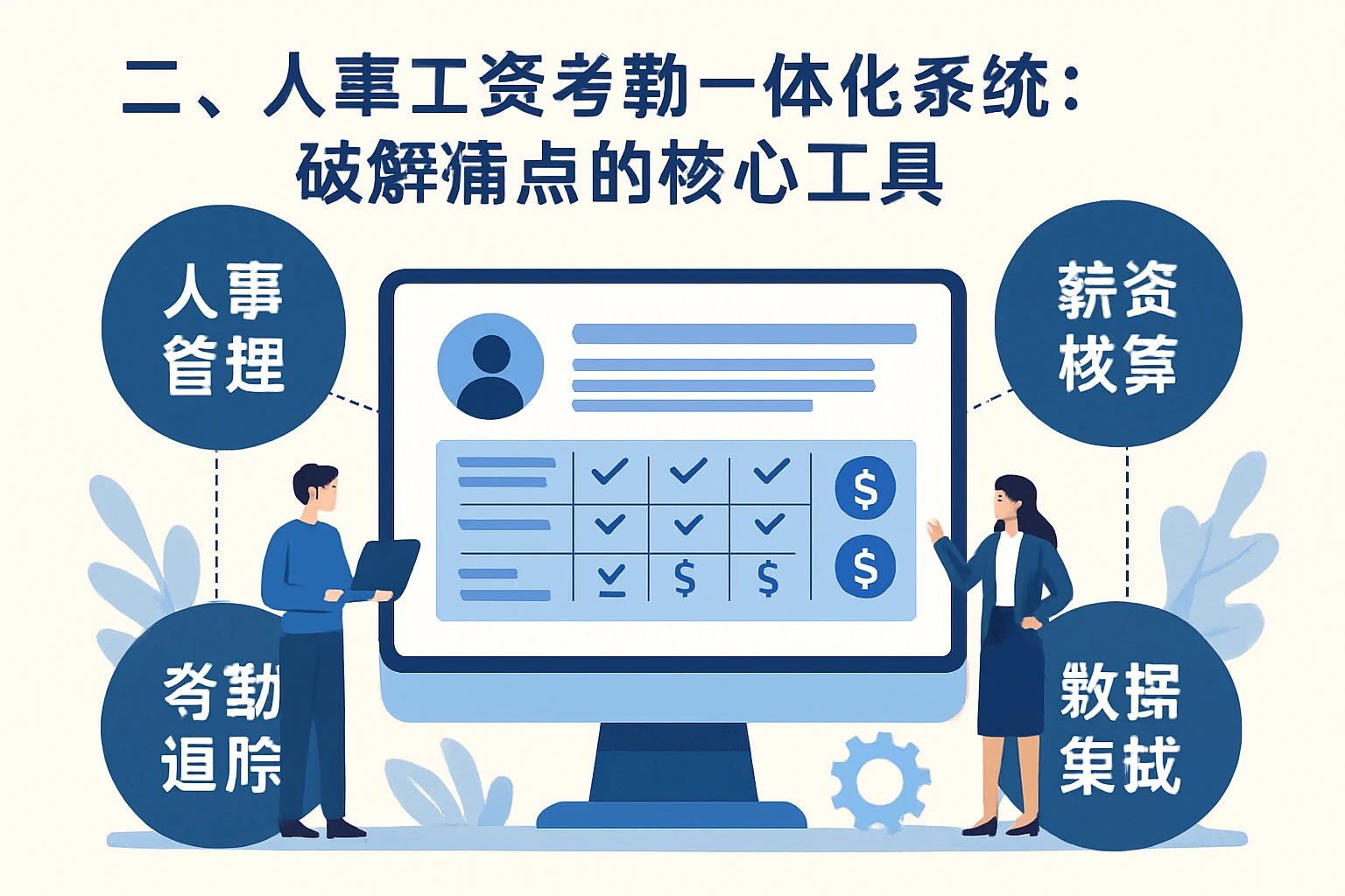 二、人事工资考勤一体化系统：破解痛点的核心工具