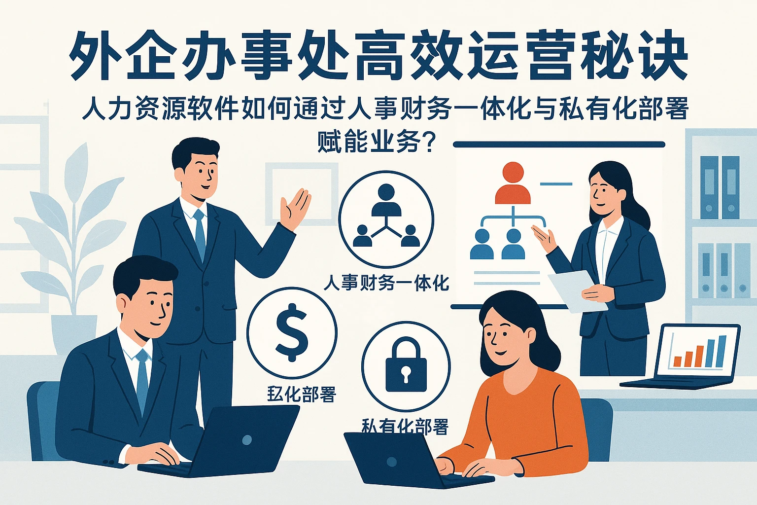 外企办事处高效运营秘诀：人力资源软件如何通过人事财务一体化与私有化部署赋能业务？