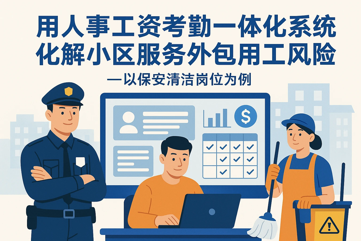 用人事工资考勤一体化系统，化解小区服务外包用工风险——以保安清洁岗位为例