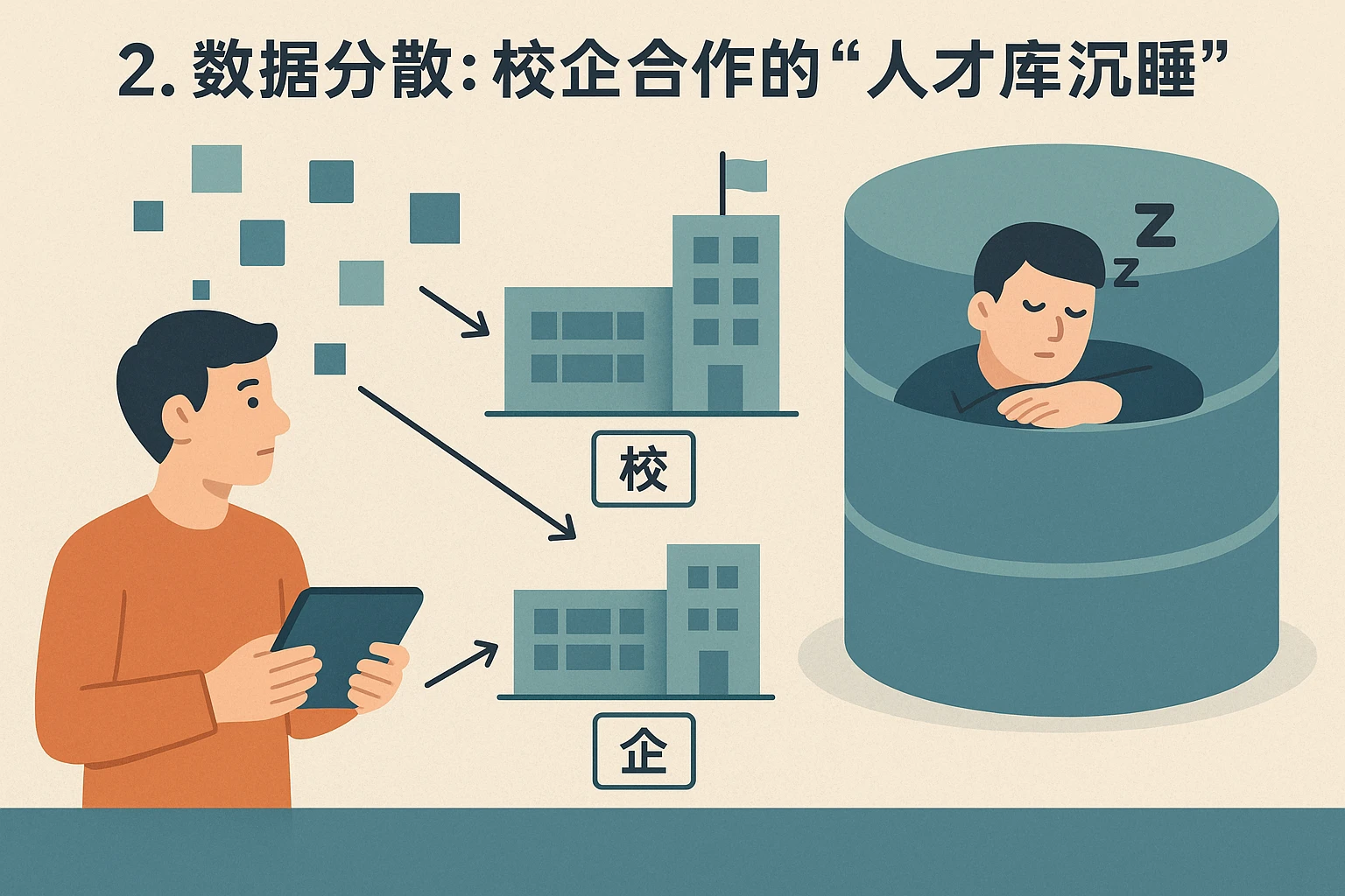2. 数据分散：校企合作的“人才库沉睡”