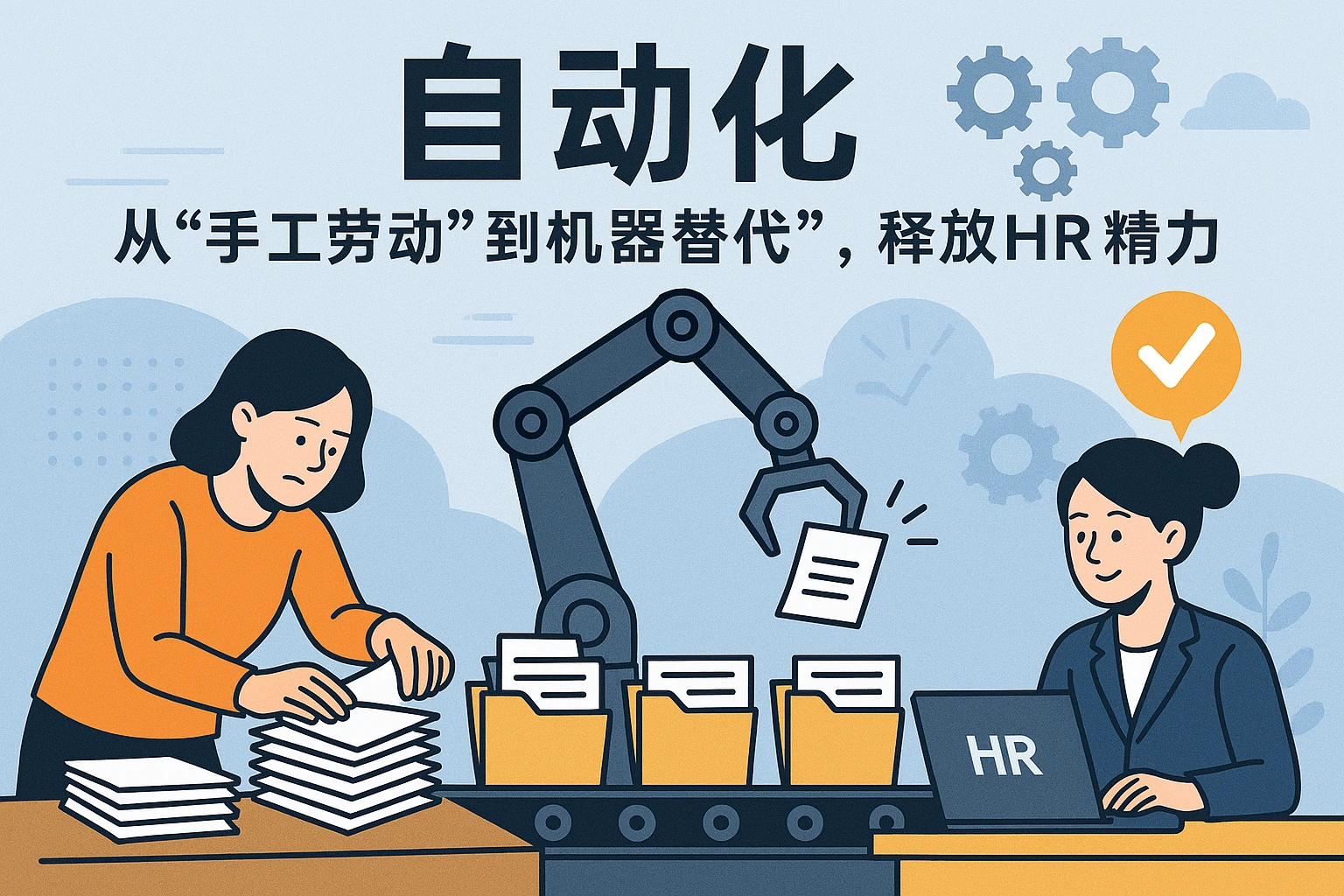 1. 自动化：从“手工劳动”到“机器替代”，释放HR精力