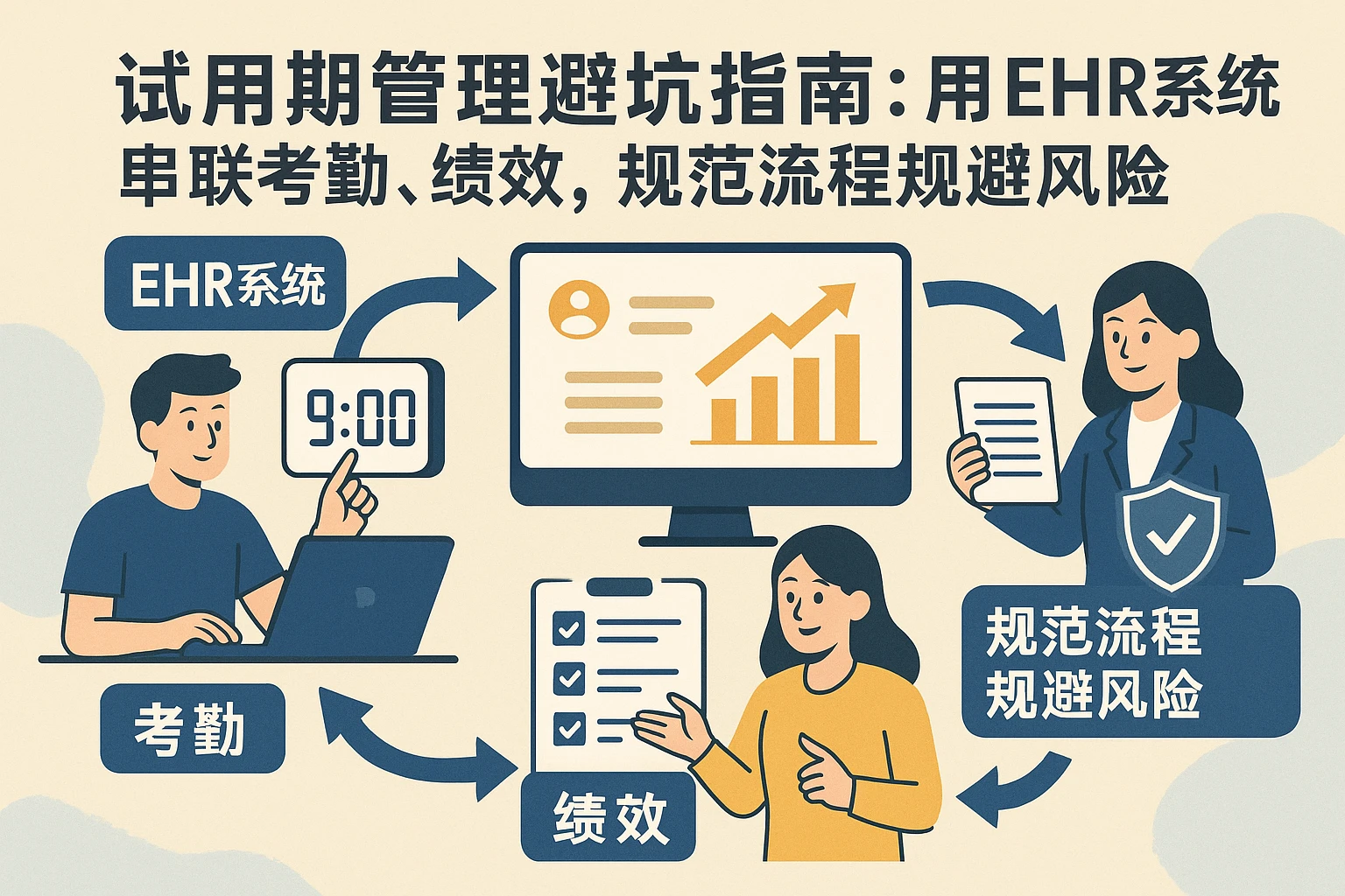 试用期管理避坑指南：用EHR系统串联考勤、绩效，规范流程规避风险