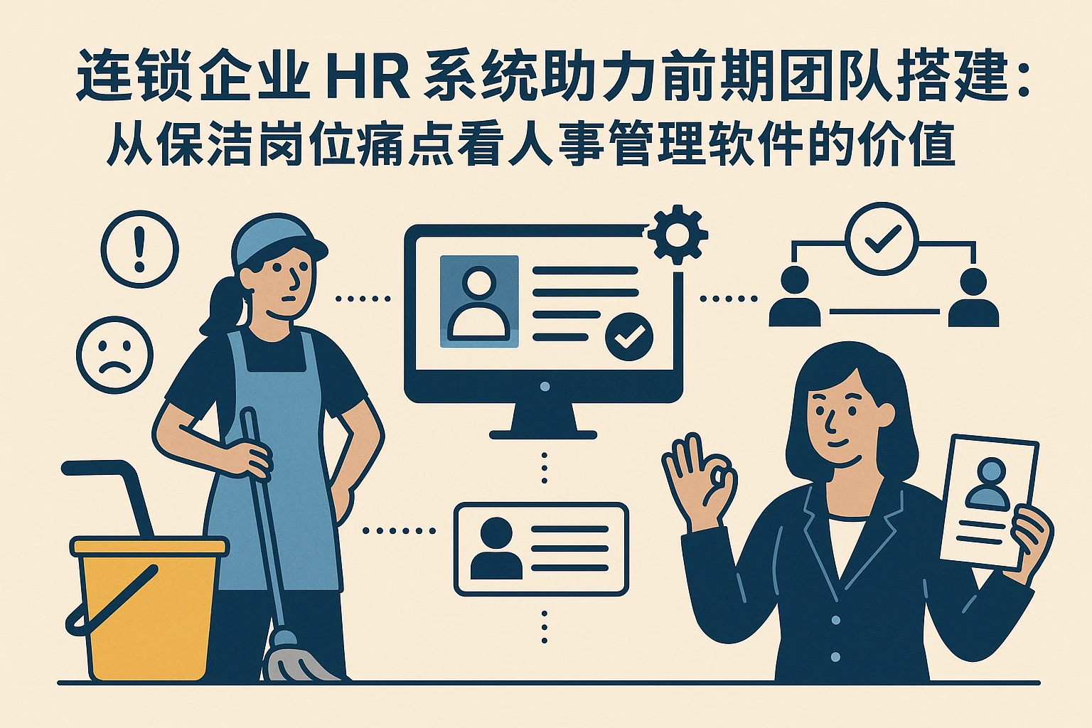 连锁企业HR系统助力前期团队搭建：从保洁岗位痛点看人事管理软件的价值