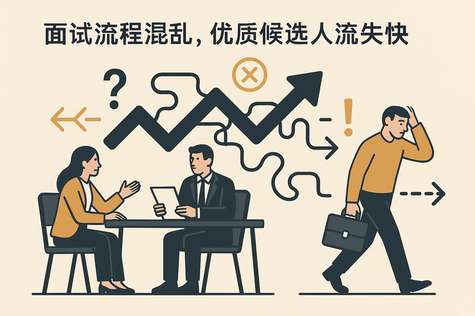 2. 面试流程混乱，优质候选人流失快