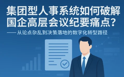集团型人事系统如何破解国企高层会议纪要痛点？——从论点杂乱到决策落地的数字化转型路径