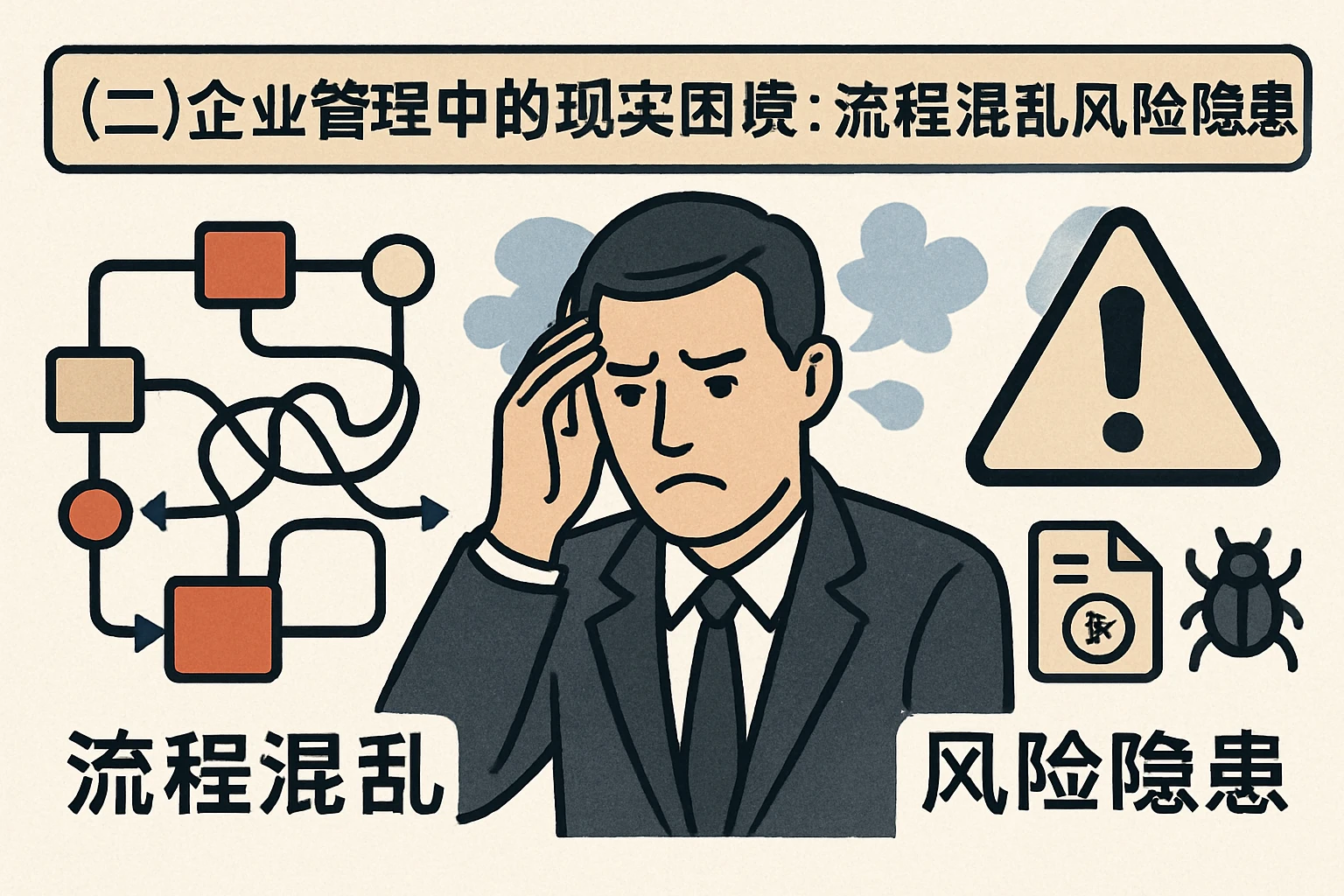（二）企业管理中的现实困境：流程混乱与风险隐患