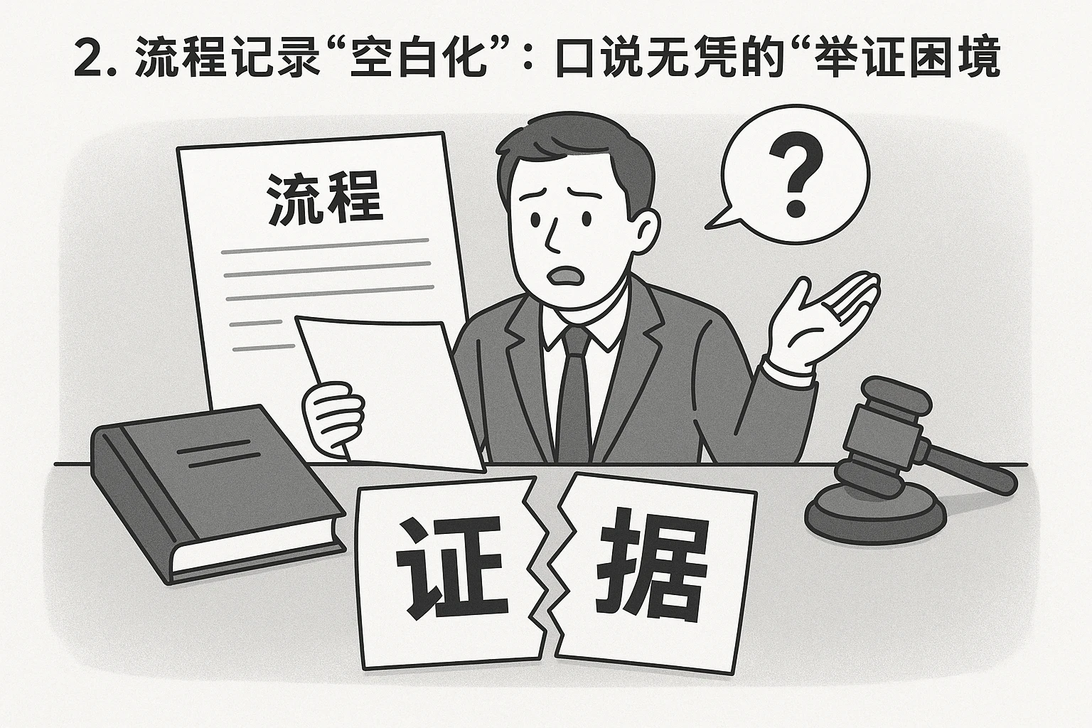 2. 流程记录“空白化”：口说无凭的“举证困境”