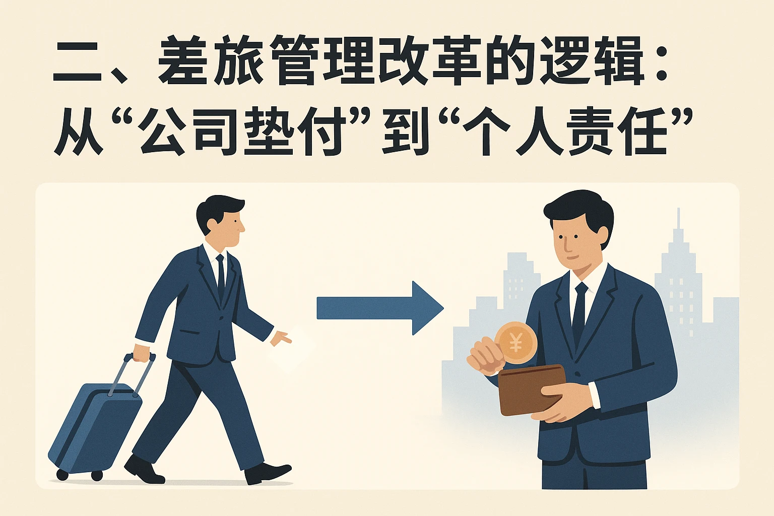 二、差旅管理改革的逻辑：从“公司垫付”到“个人责任”