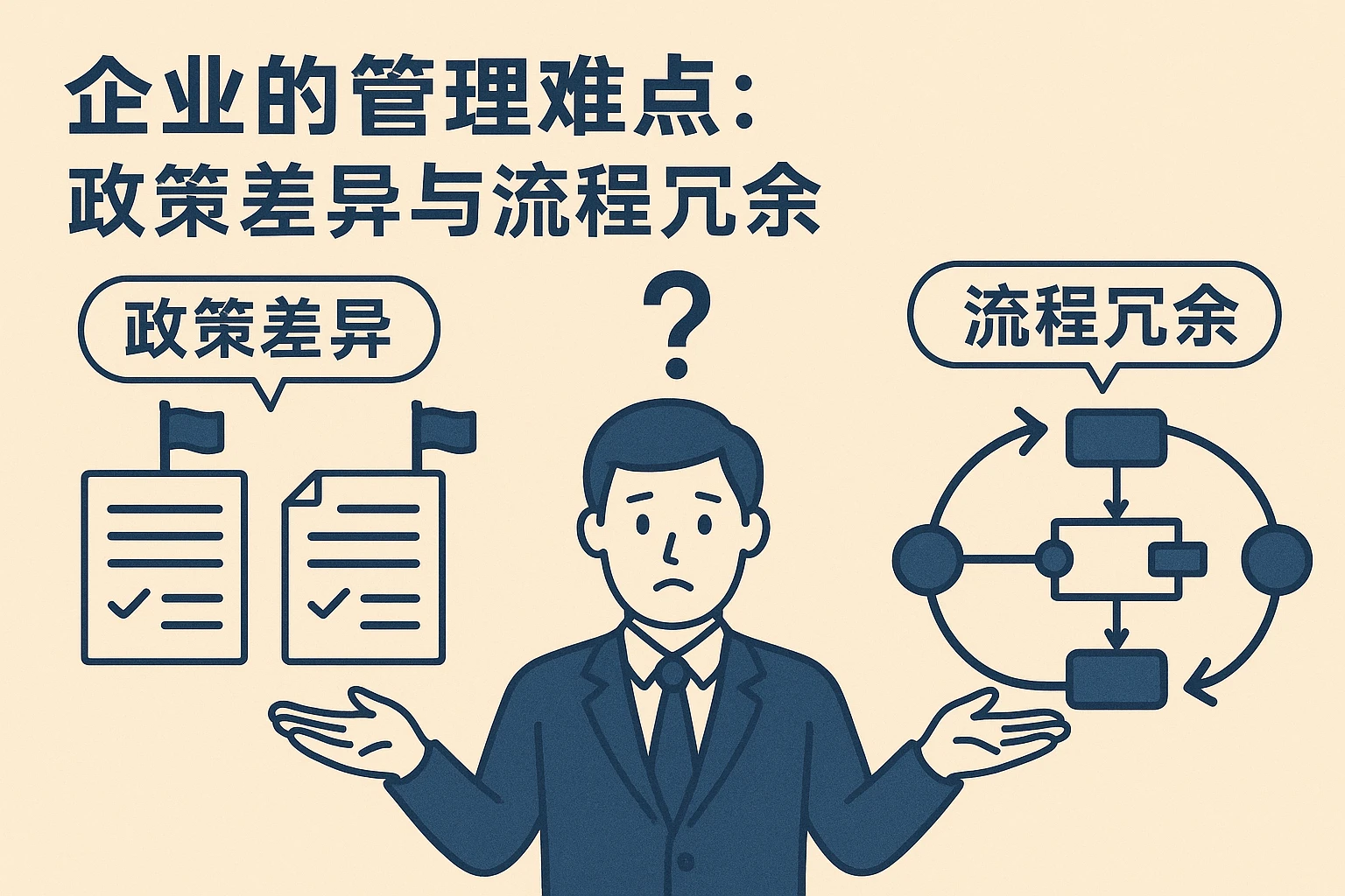 2. 企业的管理难点：政策差异与流程冗余