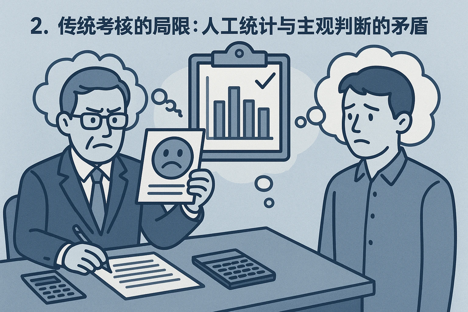 2. 传统考核的局限：人工统计与主观判断的矛盾