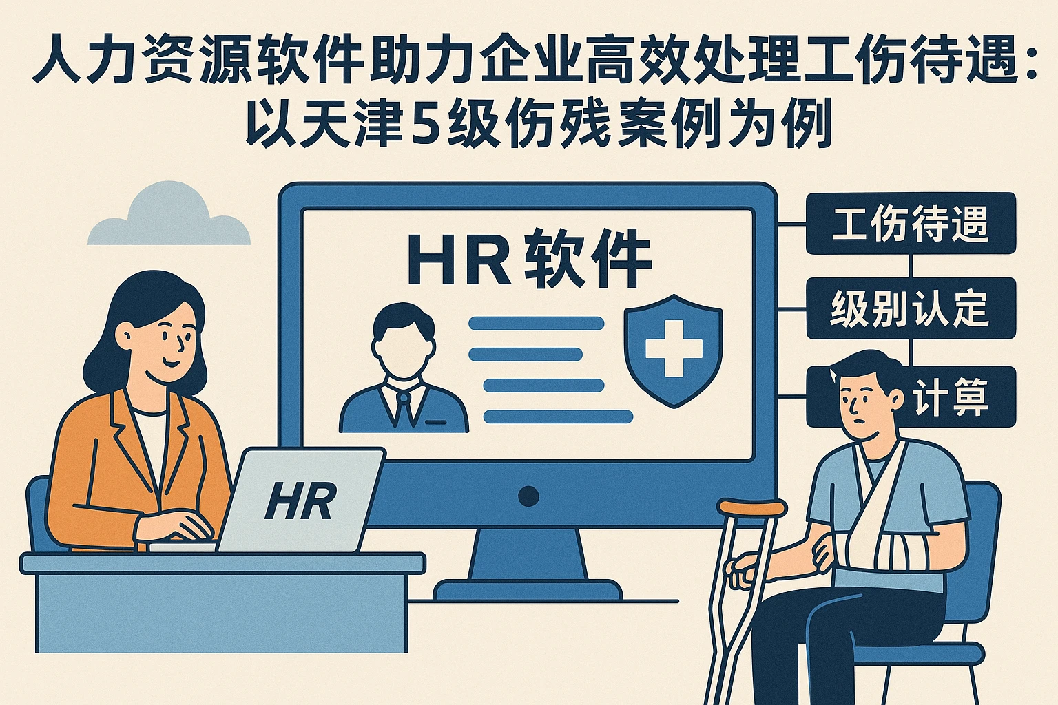 人力资源软件助力企业高效处理工伤待遇：以天津5级伤残案例为例