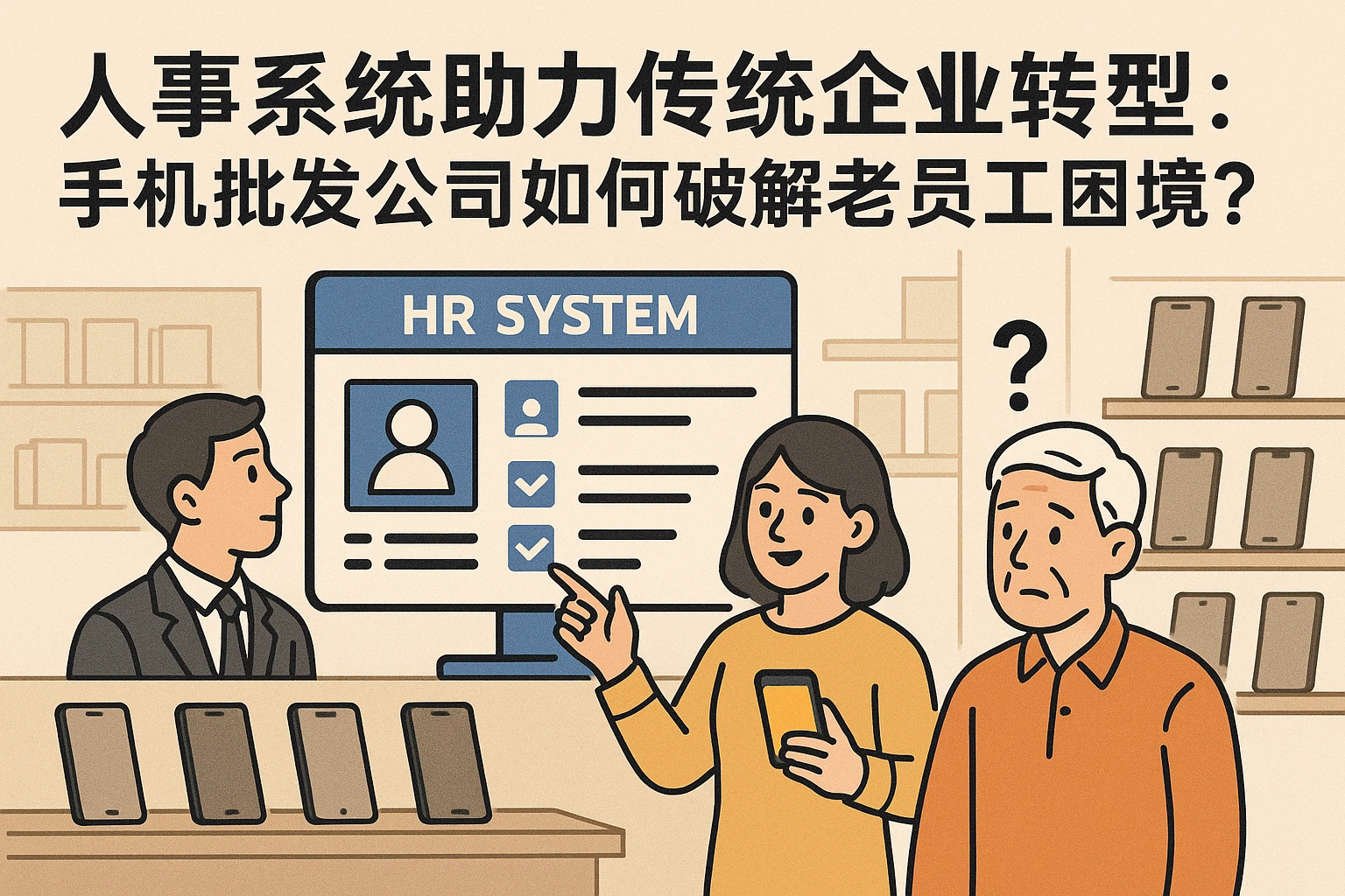 人事系统助力传统企业转型：手机批发公司如何破解老员工困境？