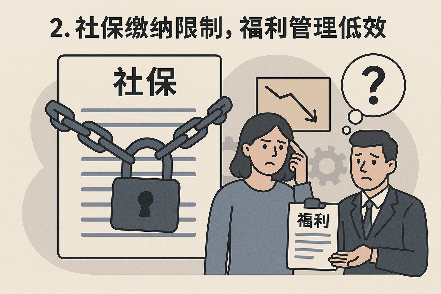 2. 社保缴纳限制，福利管理低效