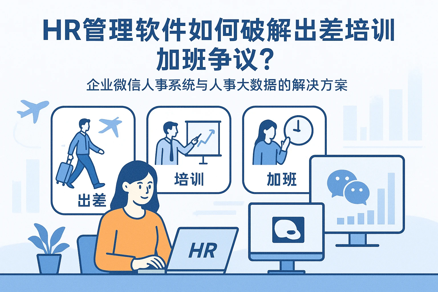 HR管理软件如何破解出差培训加班争议？企业微信人事系统与人事大数据的解决方案