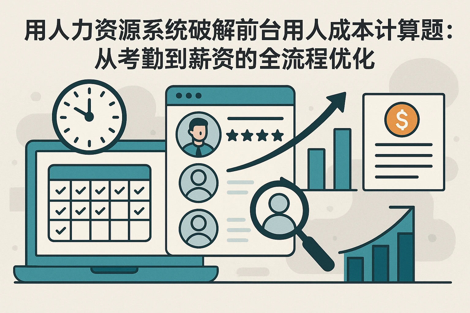 用人力资源系统破解前台用人成本计算难题：从考勤到薪资的全流程优化