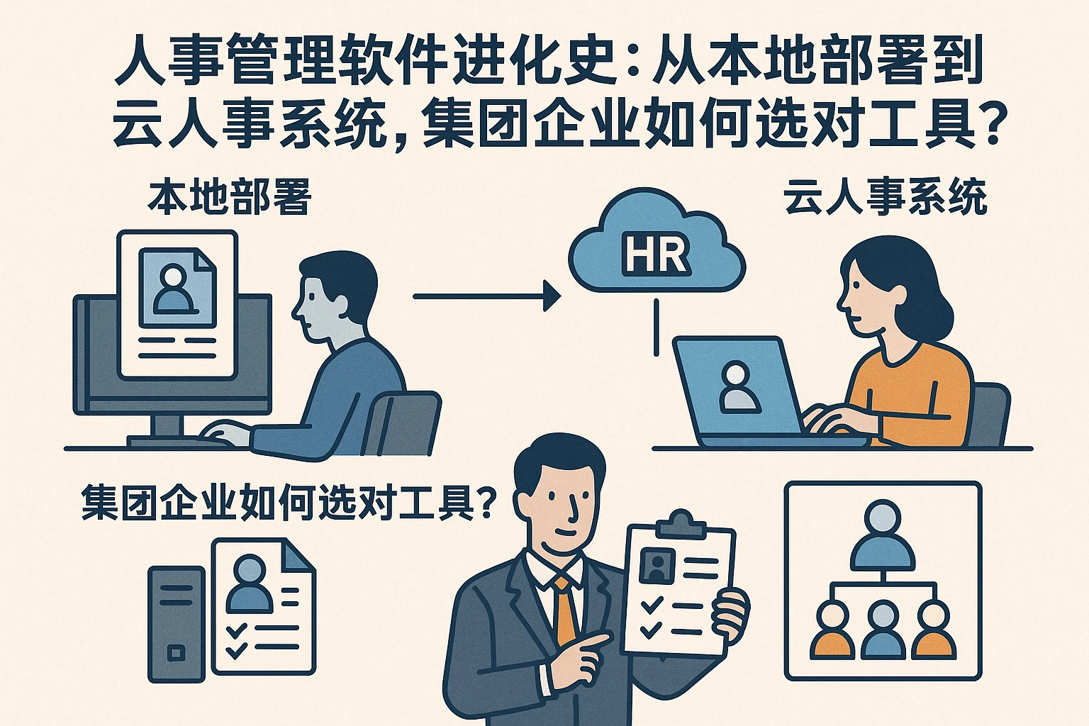人事管理软件进化史：从本地部署到云人事系统，集团企业如何选对工具？