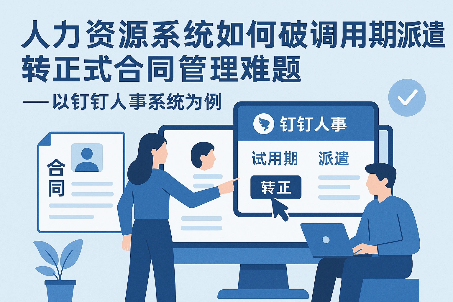 人力资源系统如何破解试用期派遣转正式合同管理难题——以钉钉人事系统为例