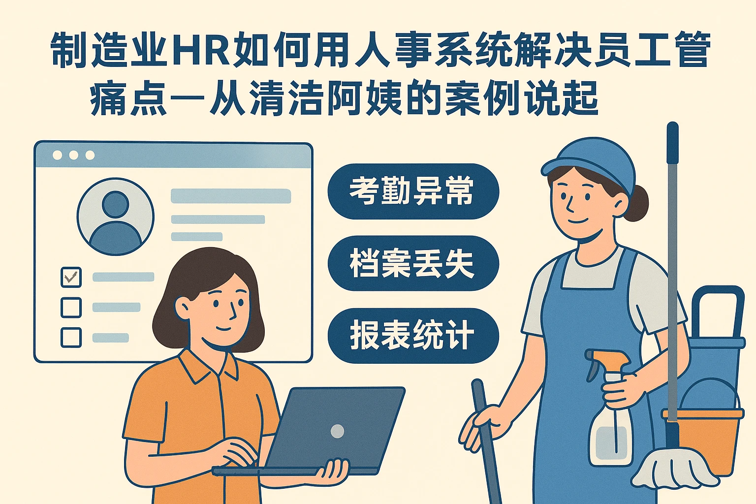 制造业HR如何用人事系统解决员工管理痛点——从清洁阿姨的案例说起