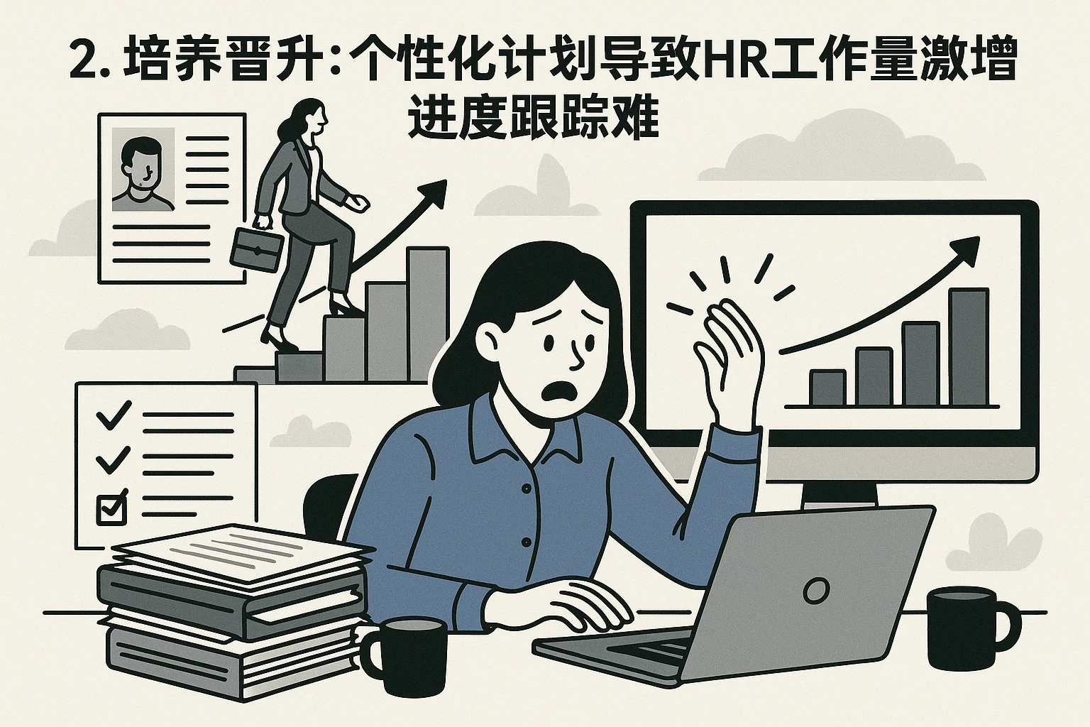 2. 培养晋升：个性化计划导致HR工作量激增，进度跟踪难