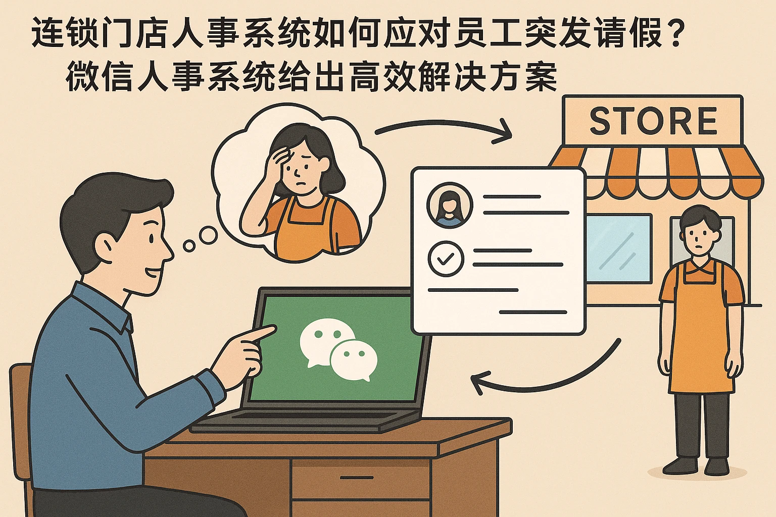 连锁门店人事系统如何应对员工突发请假？微信人事系统给出高效解决方案