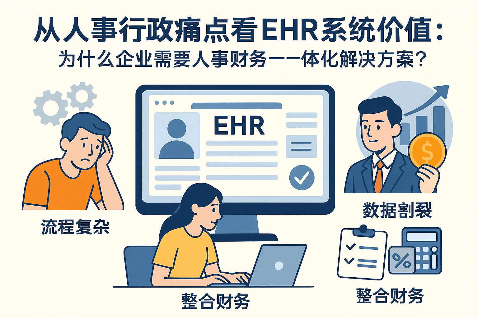 从人事行政痛点看EHR系统价值：为什么企业需要人事财务一体化解决方案？