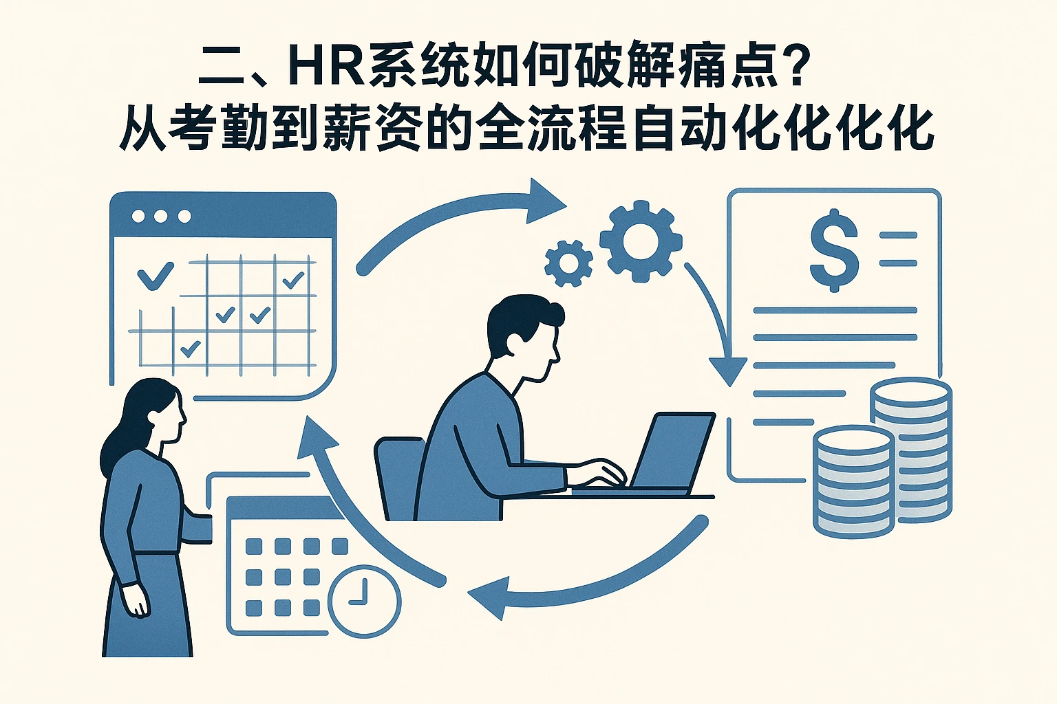 二、HR系统如何破解痛点？从考勤到薪资的全流程自动化优化