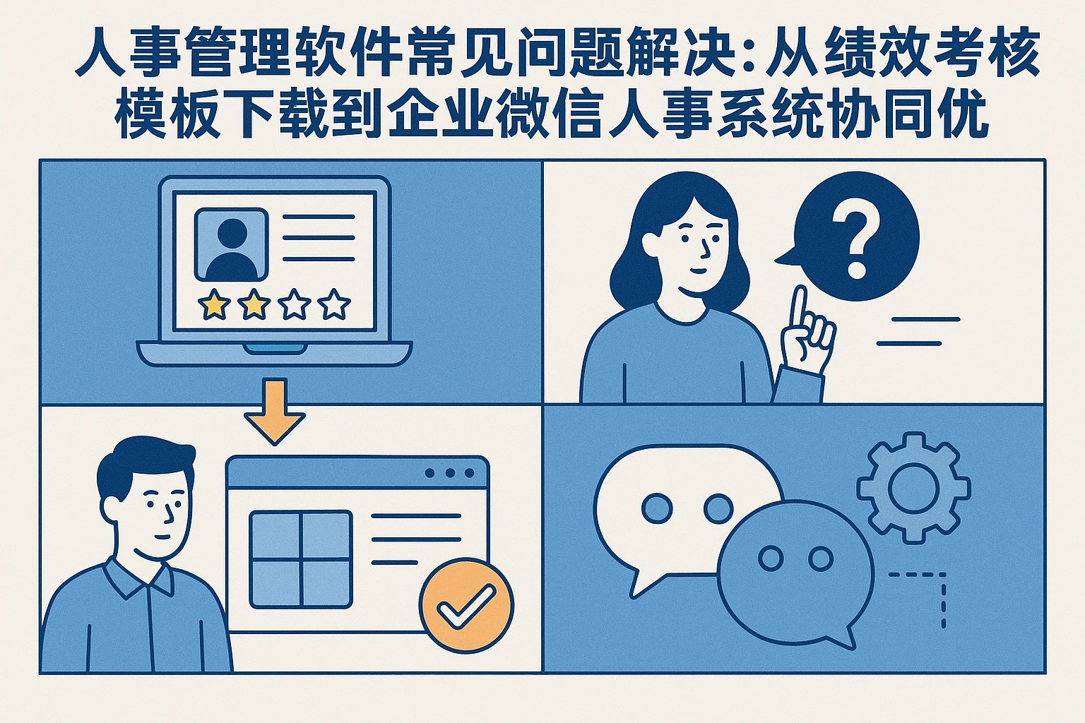 人事管理软件常见问题解决：从绩效考核模板下载到企业微信人事系统协同优化