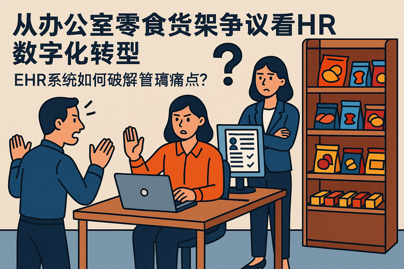 从办公室零食货架争议看HR数字化转型：EHR系统如何破解管理痛点？