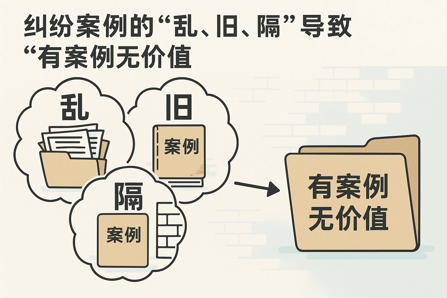 2. 纠纷案例的“乱、旧、隔”导致“有案例无价值”