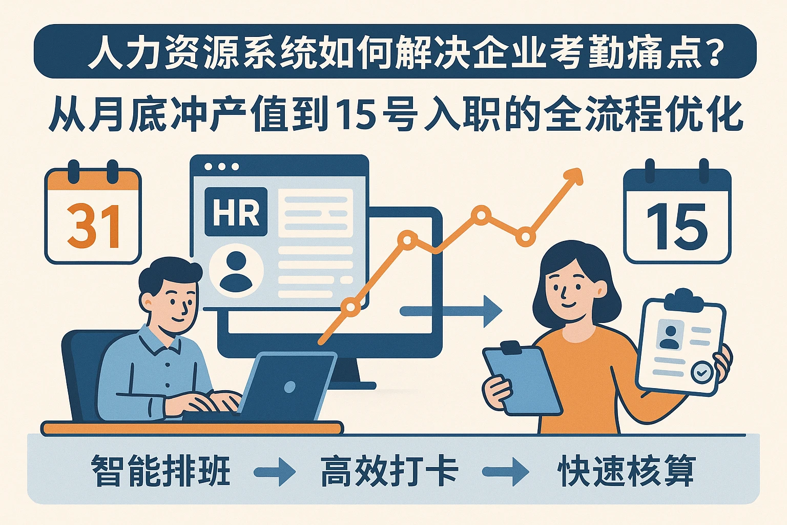 人力资源系统如何解决企业考勤痛点？从月底冲产值到15号入职的全流程优化