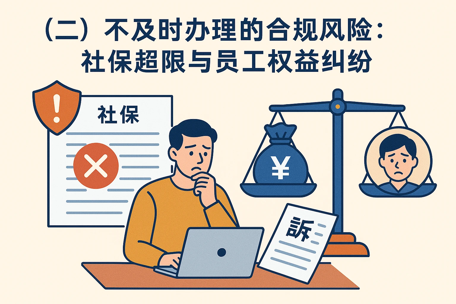 （二）不及时办理的合规风险：社保超限与员工权益纠纷