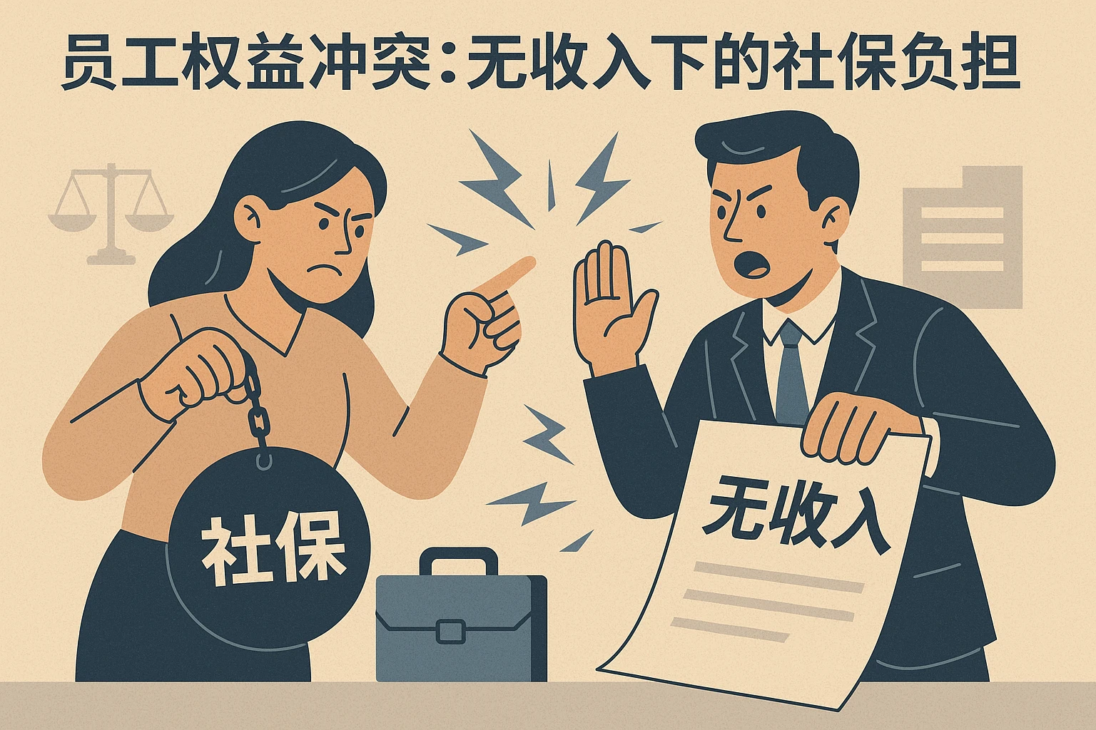 2. 员工权益冲突：无收入下的社保负担争议