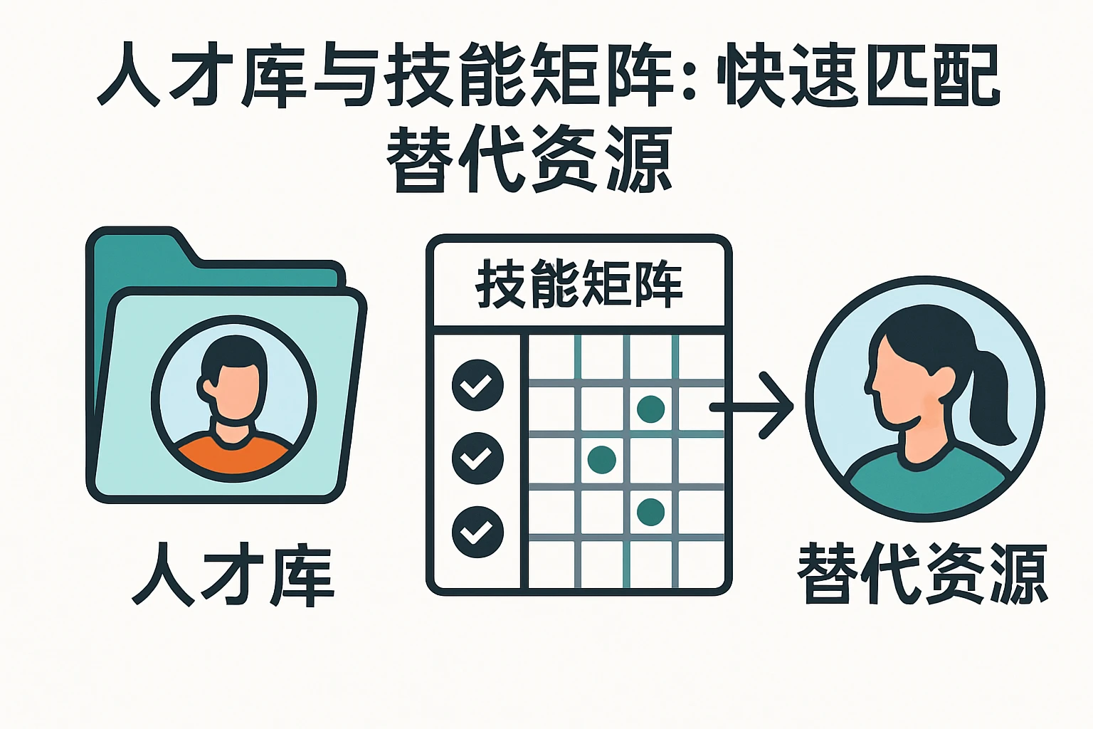 2. 人才库与技能矩阵：快速匹配替代资源