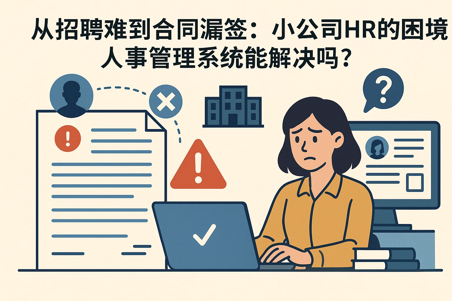 从招聘难到合同漏签:小公司HR的困境,人事管理系统能解决吗?