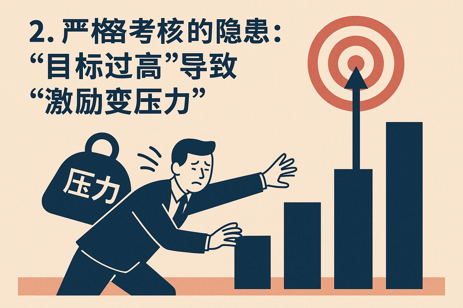2. 严格考核的隐患：“目标过高”导致“激励变压力”