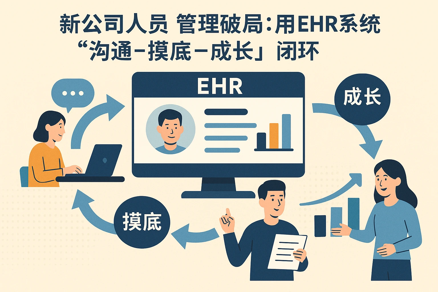 新公司人员管理破局：用EHR系统打通“沟通-摸底-成长”闭环