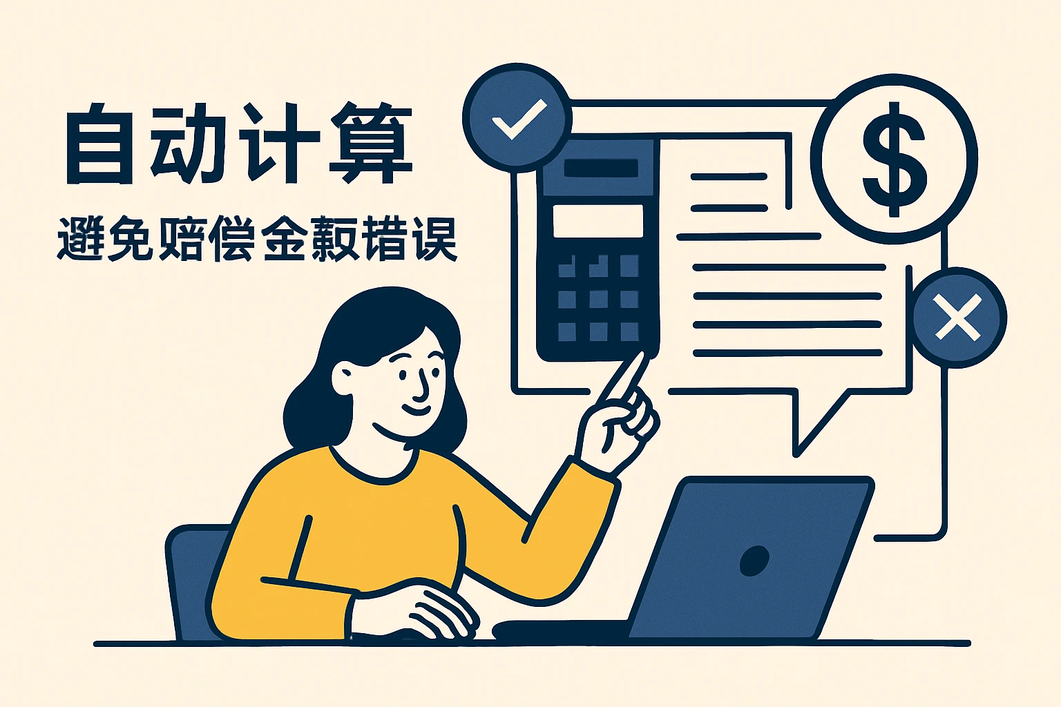 2. 自动计算：避免赔偿金额错误