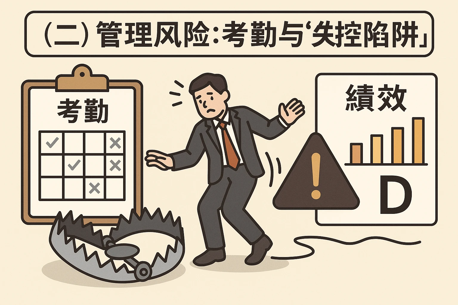 （二）管理风险：考勤与绩效的“失控陷阱”