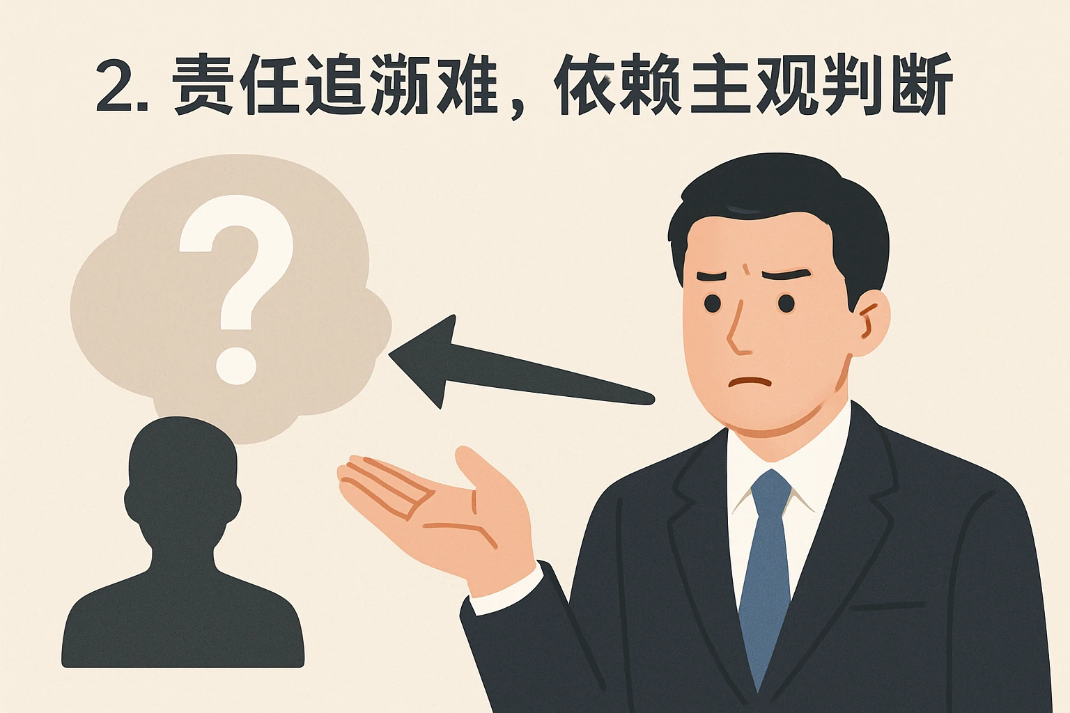 2. 责任追溯难，依赖主观判断