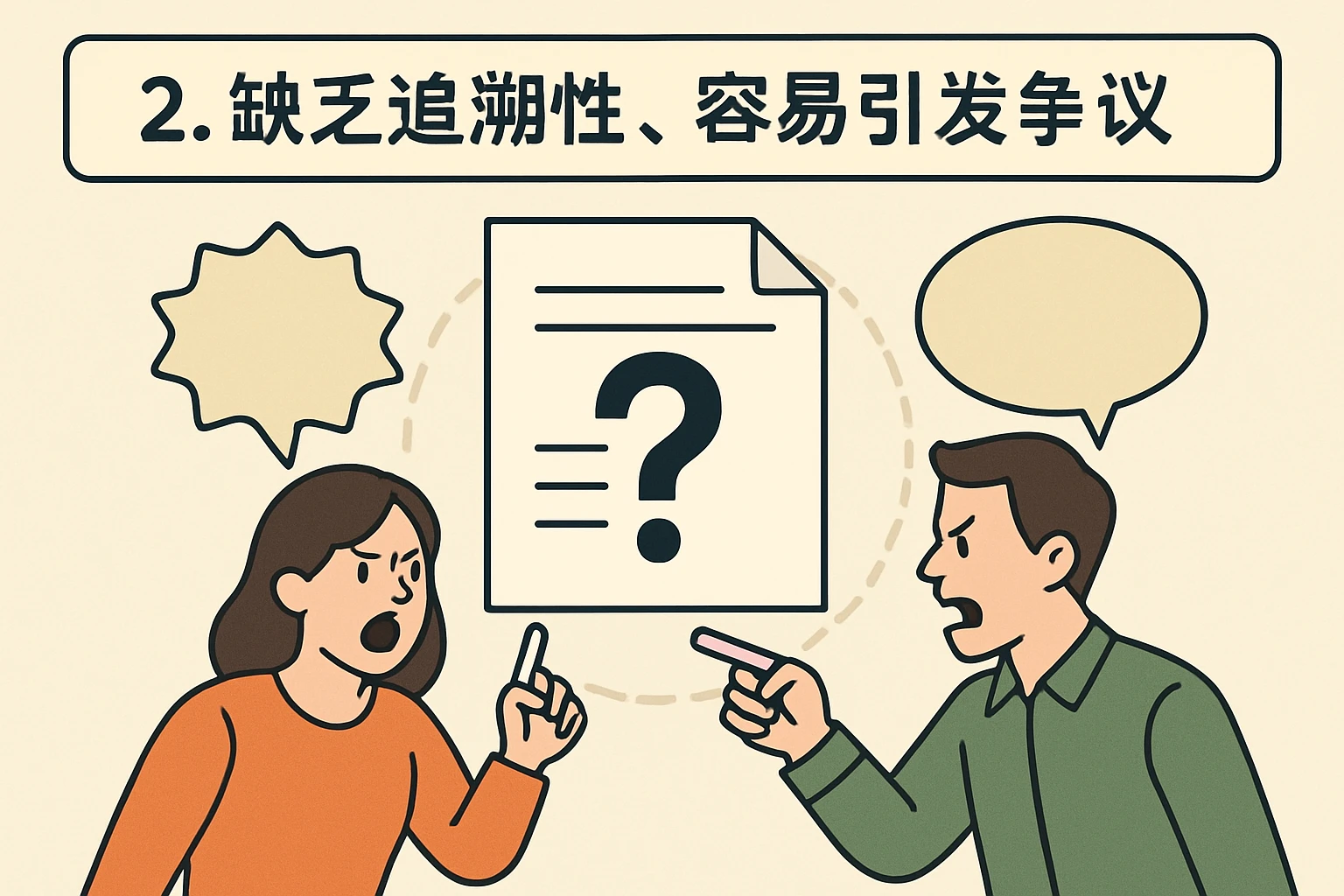 2. 缺乏追溯性，容易引发争议
